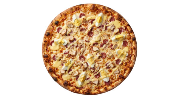 Pizza Hollandaise mit gekochtem Ei