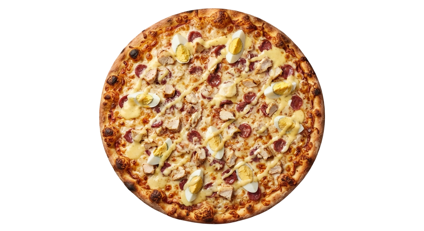 Pizza Hollandaise mit gekochtem Ei